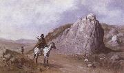 Frederic Remington The Rock of the Signature oil